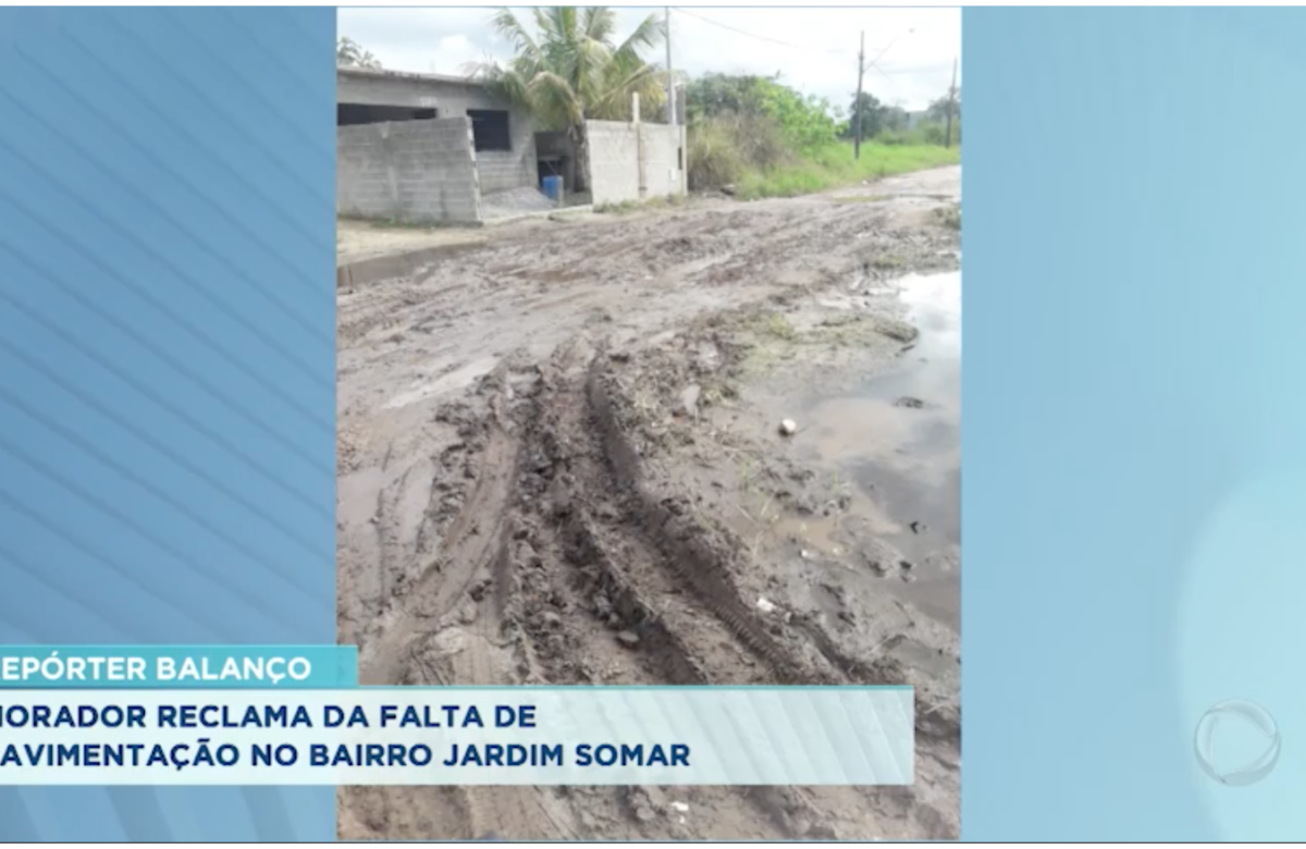 Falta asfalto e água fica acumulada em ruas de Peruíbe