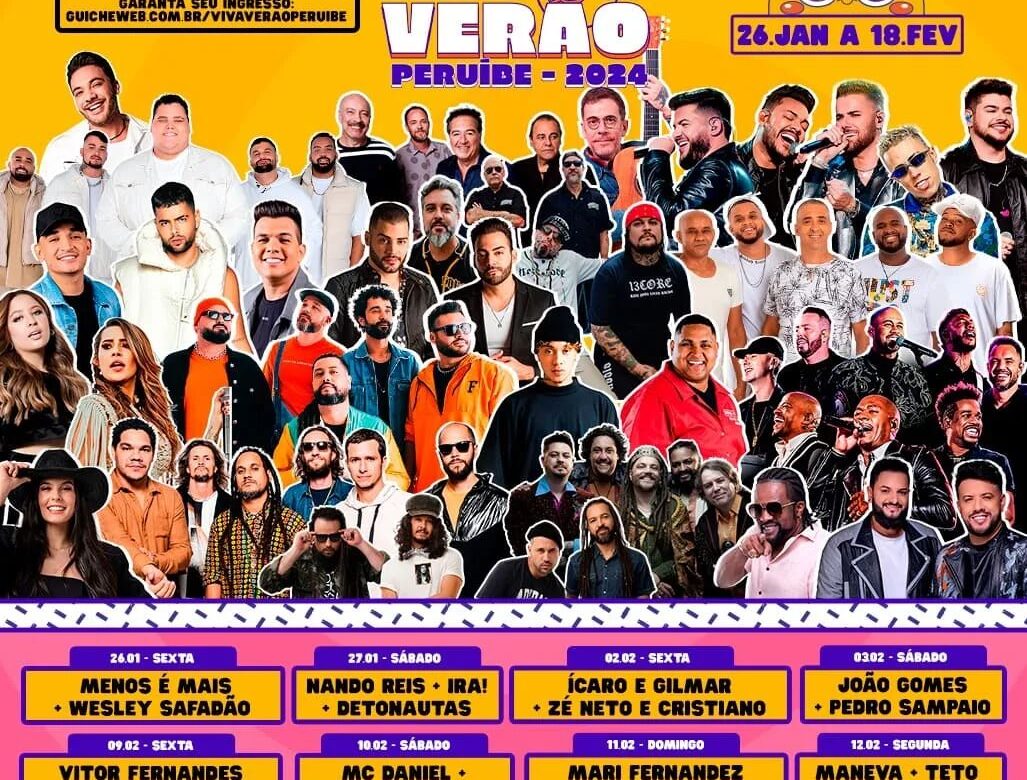 Line-up completa para o festival Viva Verão de Peruíbe 2023